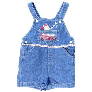 Vintage Retro Y2K Original Blue Jeans Boys 4T Blue Denim Overalls Bibs Shorts